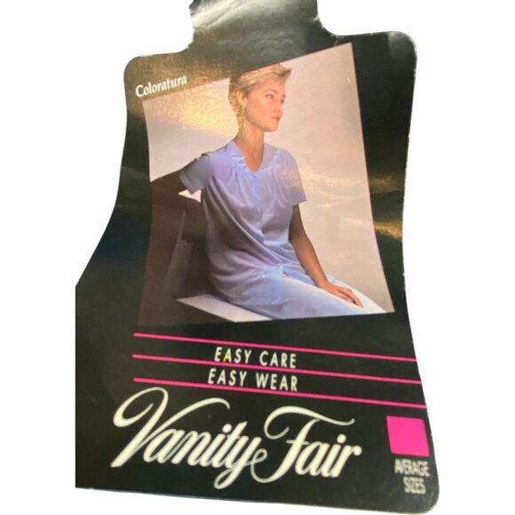 Vanity Fair Sleepwear Set Navy Blue Womens Large All Nylon Lightweight Button - Picture 6 of 16
